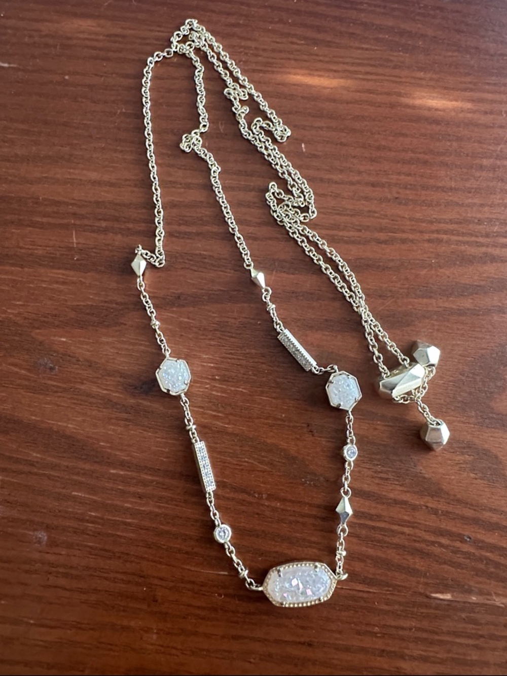 Kendra scott Maddie iridescent Druzy Pendant Long Necklace